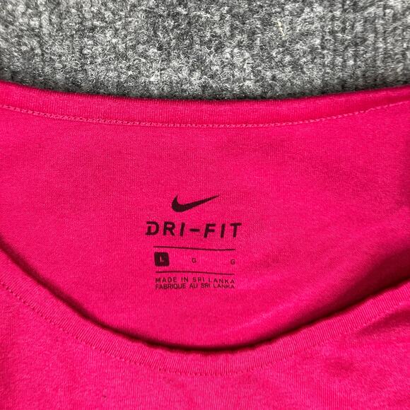 Nike Tank Top Womens Large Pink Dri-Fit Sleeveless Just Do It Athletic Gym Shirt - Picture 2 of 7